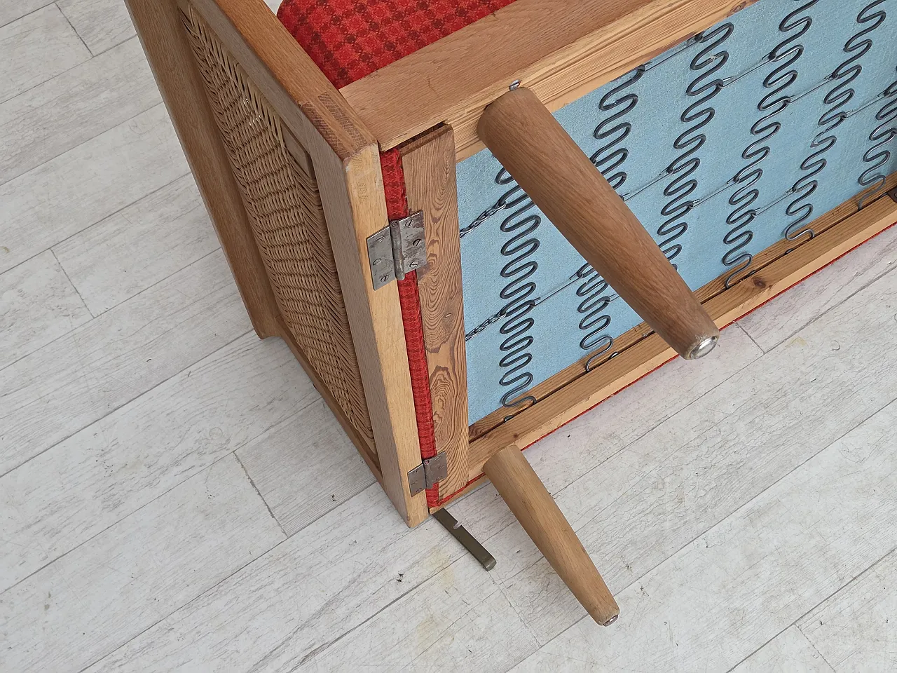 Danish drop-arm daybed by Illum Wikkelsø, wool, 1970s 26