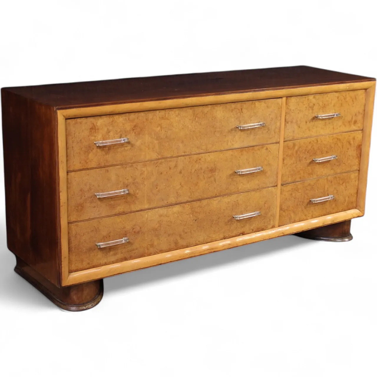 Italian briar wood chest of drawers, 1970s 13