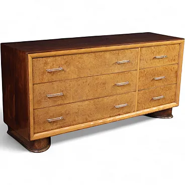 Italian briar wood chest of drawers, 1970s