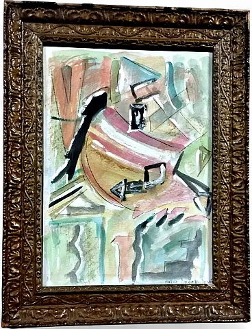 Abstract work by M.Dočekalová-Syslová, mixed media, 20th century