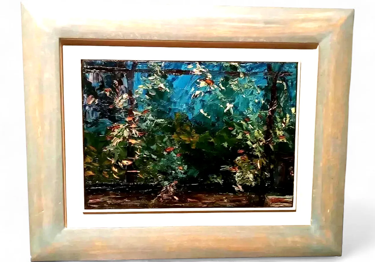 The Pergola, oil on canvas with frame, mid-20th century 10