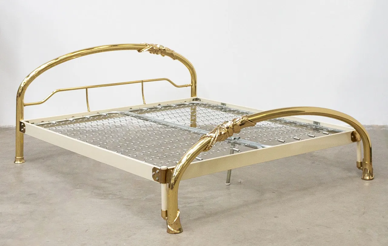 Nodo d'Amore, letto matrimoniale in ottone di Lipparini, anni '70 2