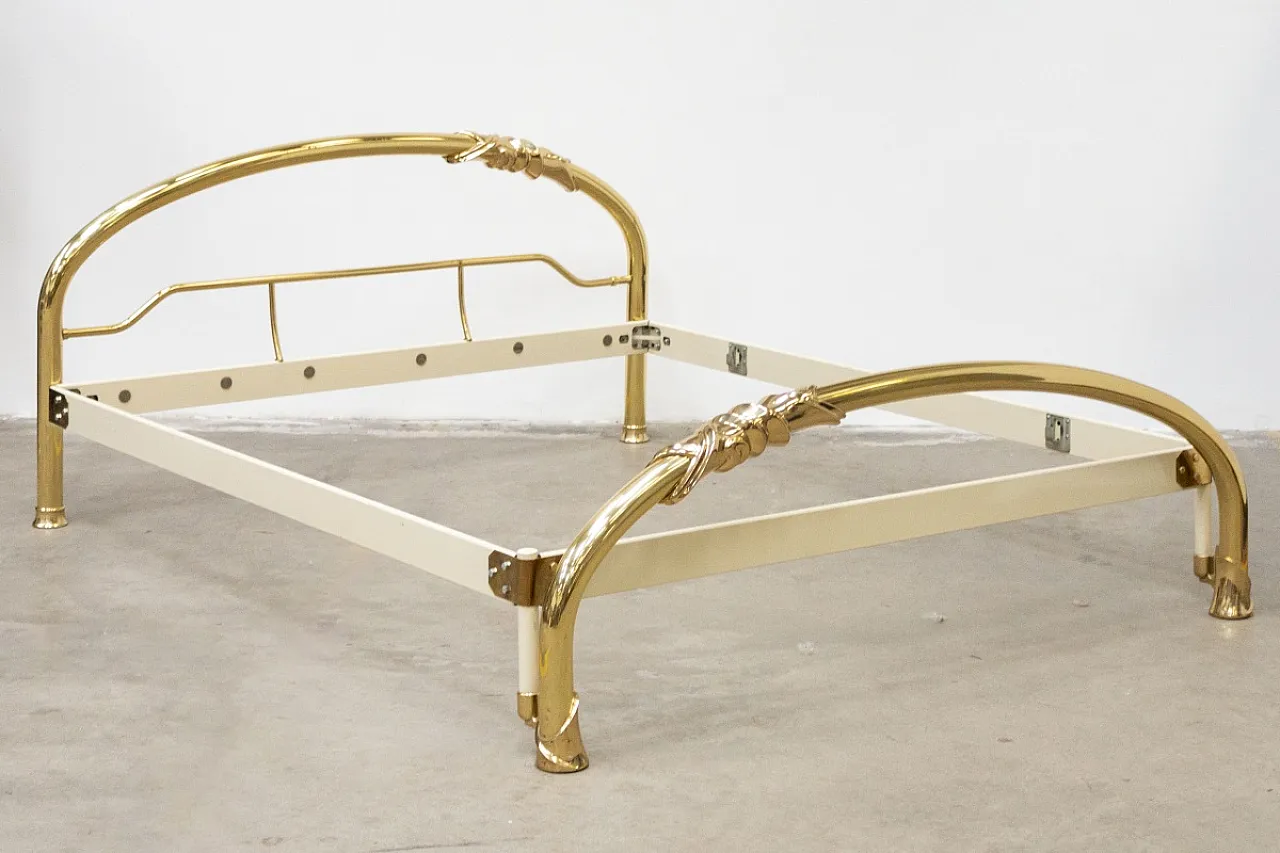 Nodo d'Amore, letto matrimoniale in ottone di Lipparini, anni '70 4