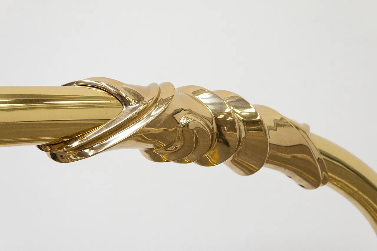 Nodo d'Amore, letto matrimoniale in ottone di Lipparini, anni '70 7