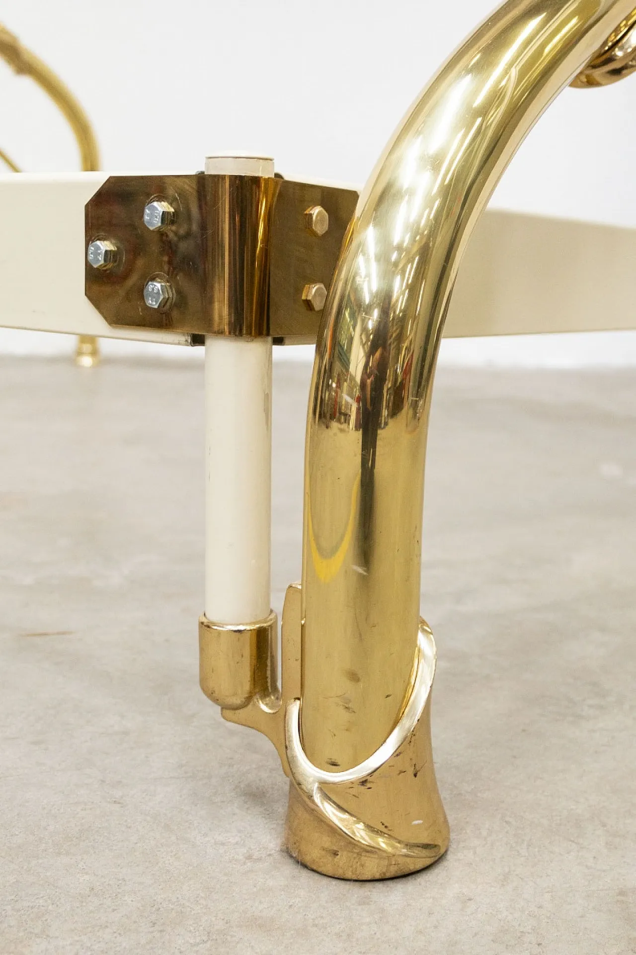 Nodo d'Amore, letto matrimoniale in ottone di Lipparini, anni '70 11