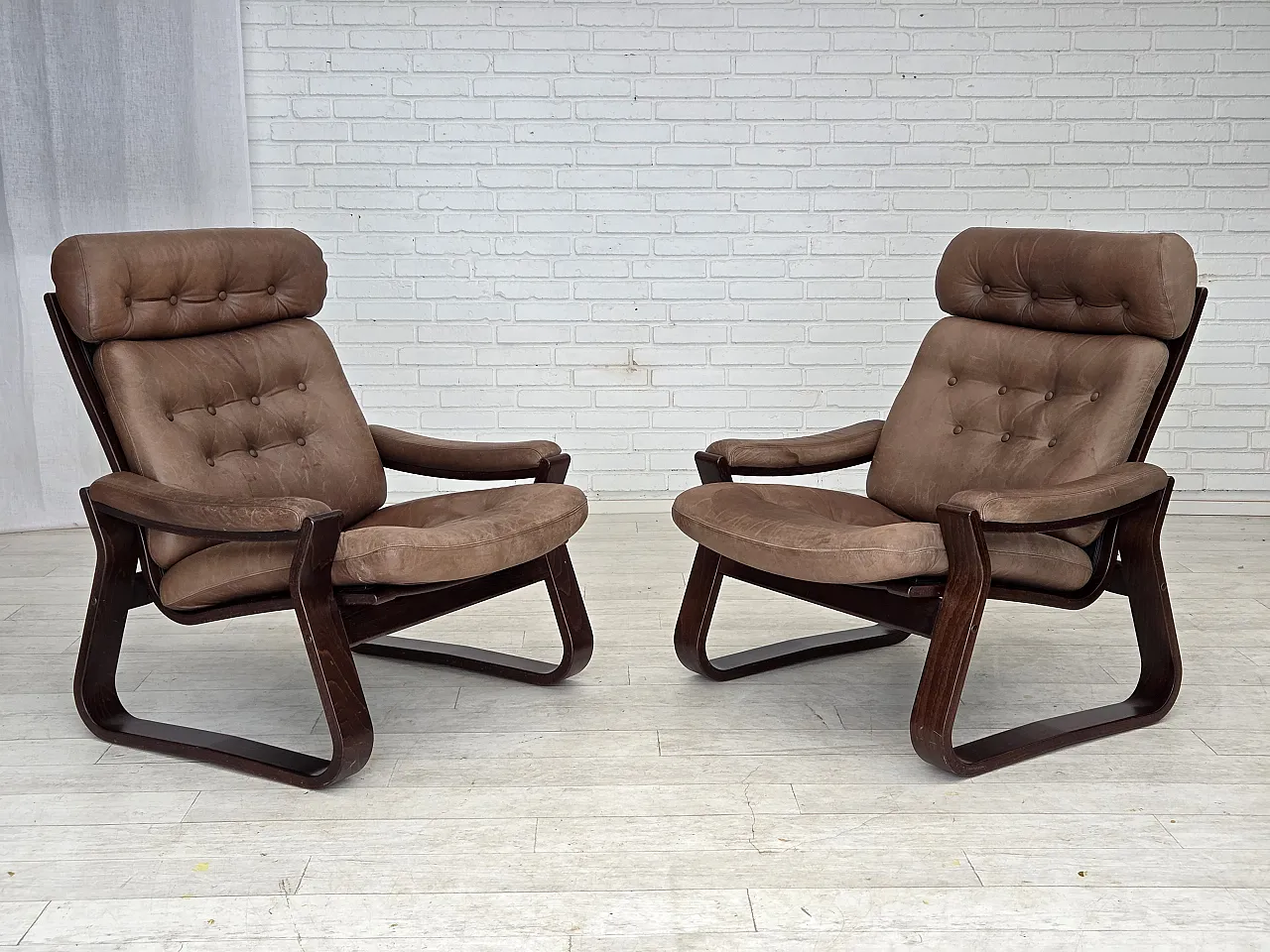 Danish lounge chair by Georg Thams, , leather, 1970s 24