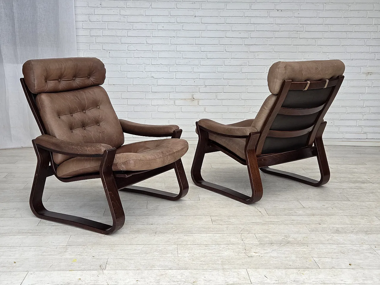 Danish lounge chair by Georg Thams, , leather, 1970s 25