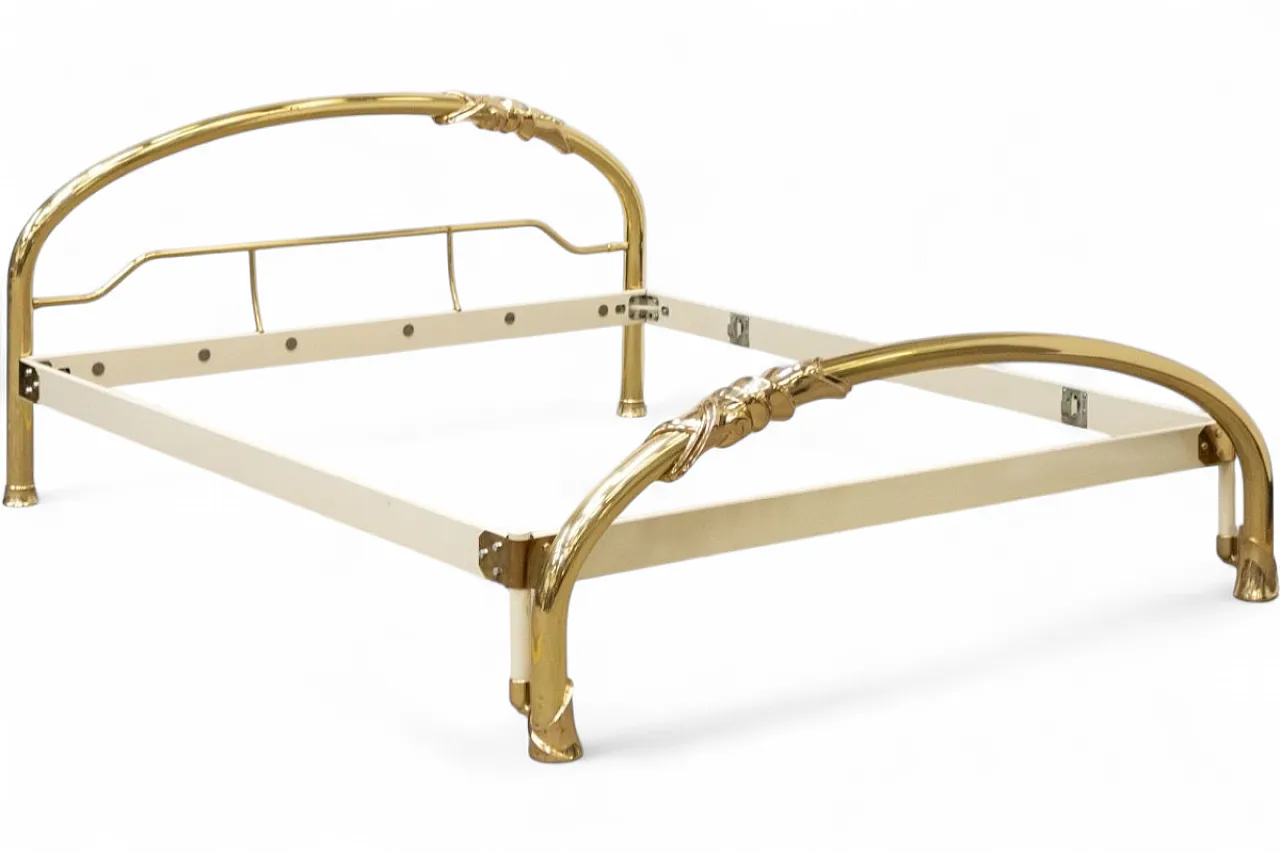 Nodo d'Amore, letto matrimoniale in ottone di Lipparini, anni '70 16