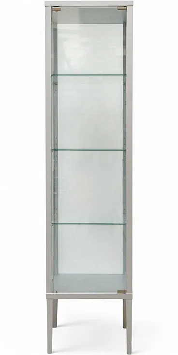 Vetrinetta in legno laccato color argento, '900