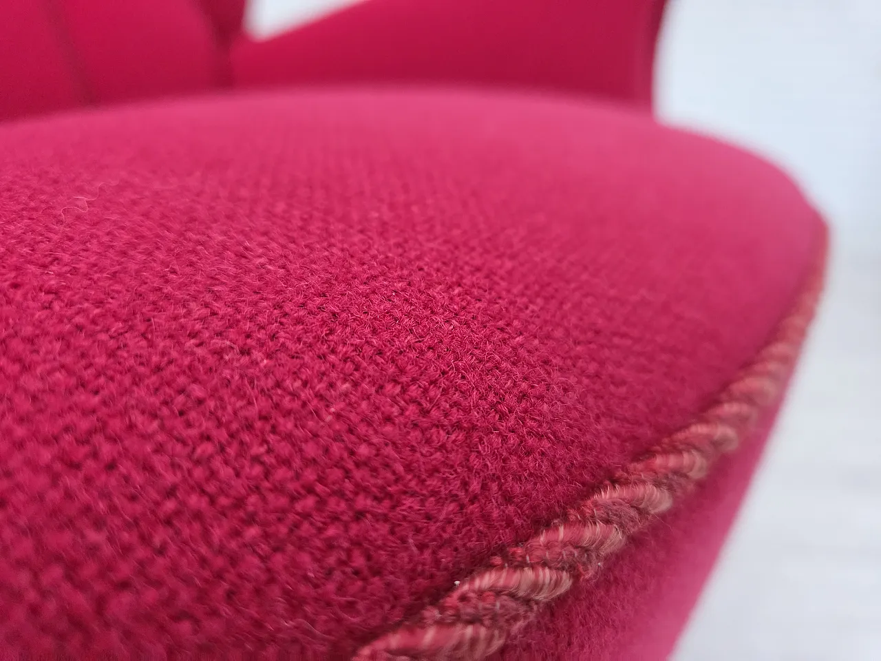 Danish armchair, wool, beech wood legs, 1960s 3