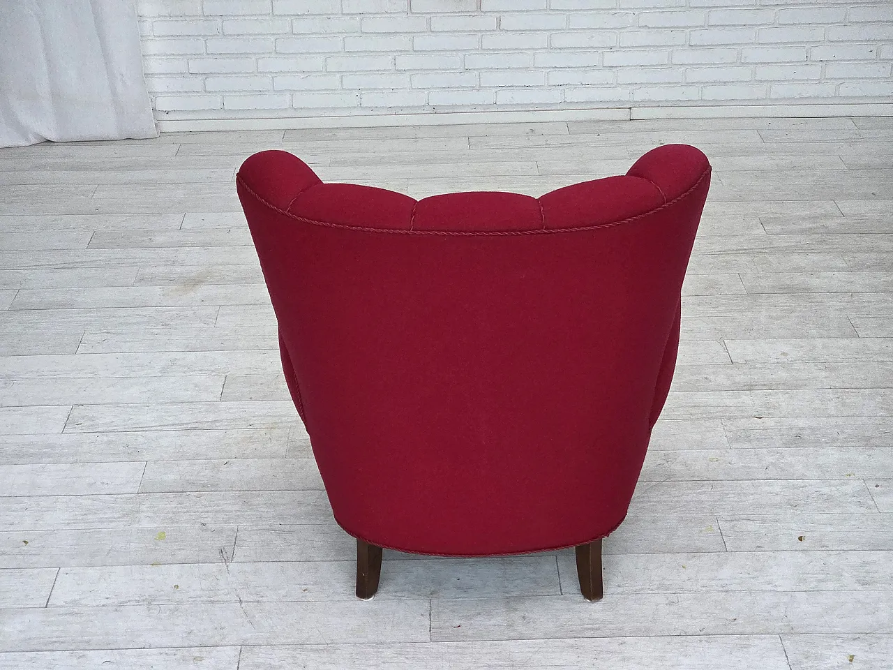Danish armchair, wool, beech wood legs, 1960s 14