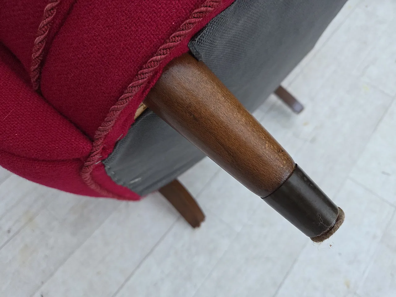 Danish armchair, wool, beech wood legs, 1960s 16