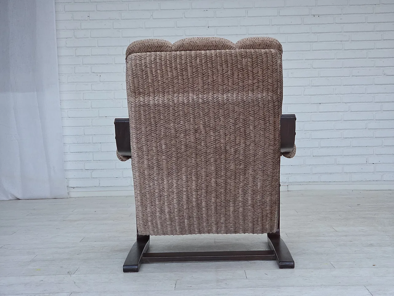 Danish armchair, light brown corduroy, 1970s 14