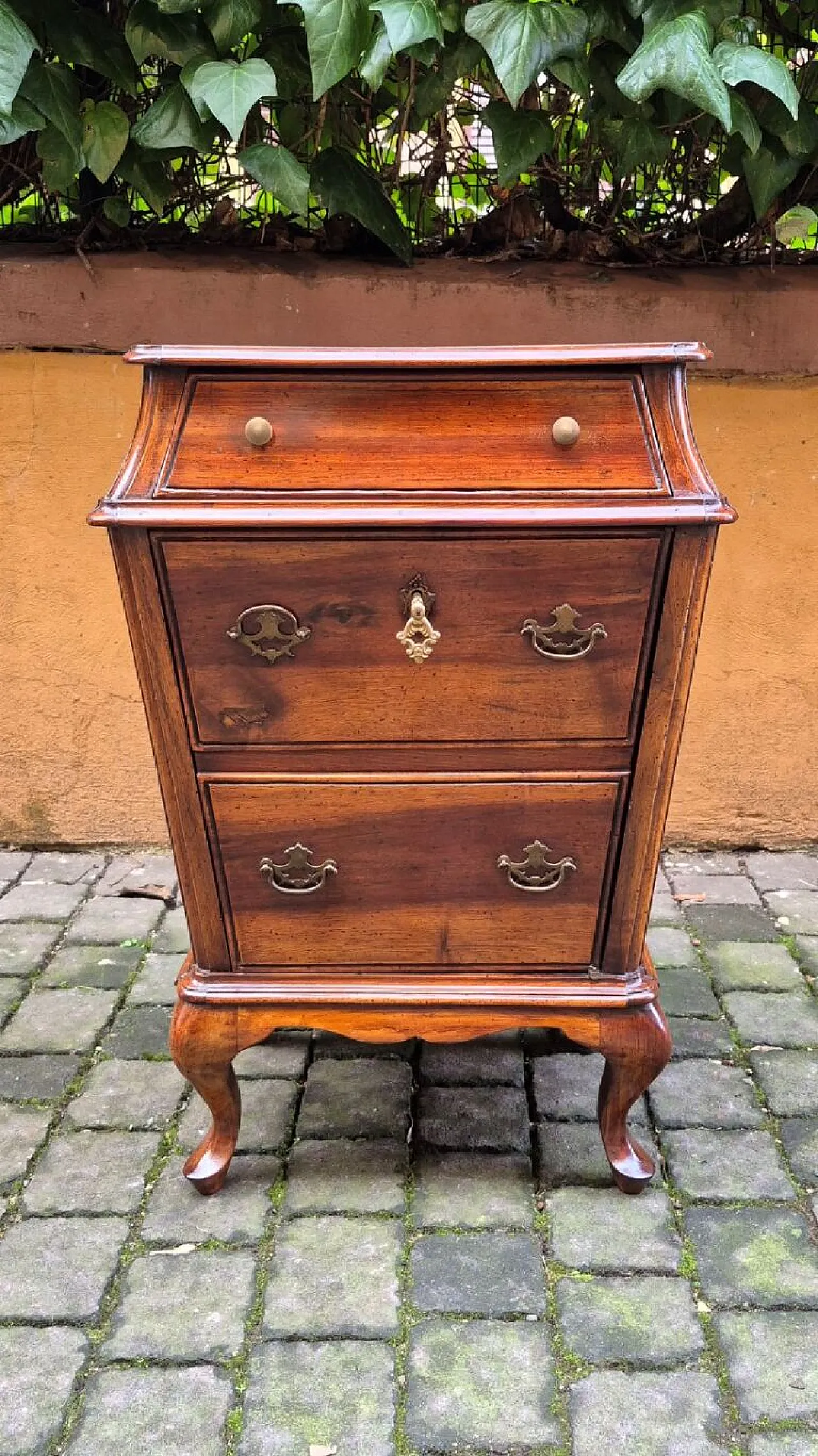Pair of Venetian walnut urn bedside tables, late 19th century 3