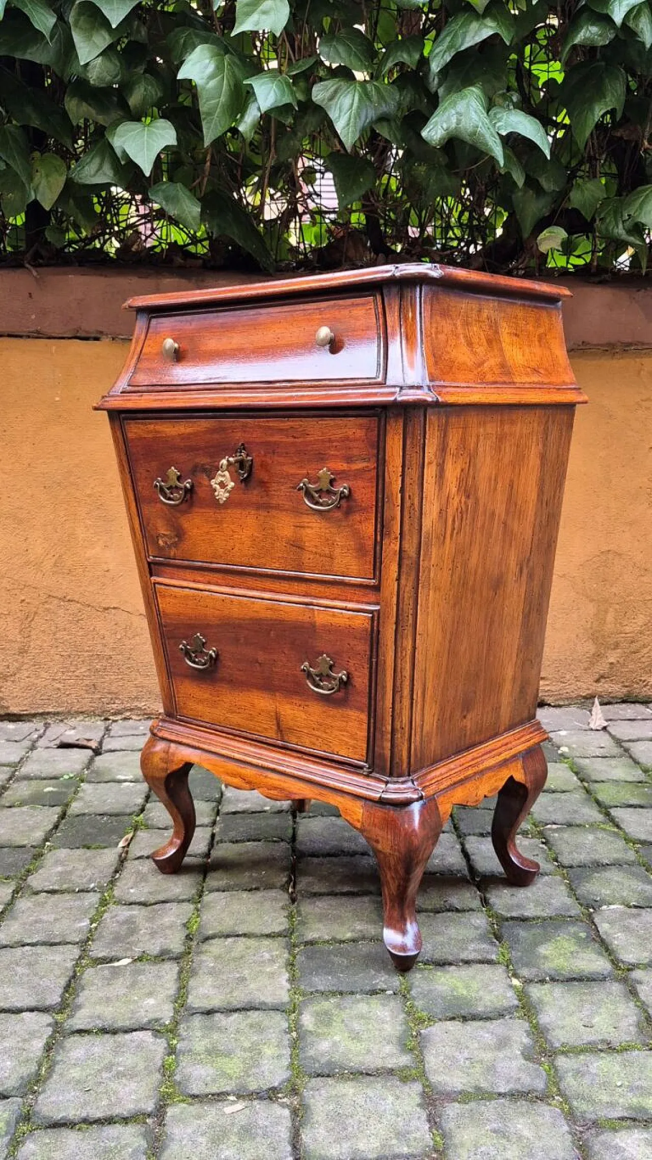 Pair of Venetian walnut urn bedside tables, late 19th century 6