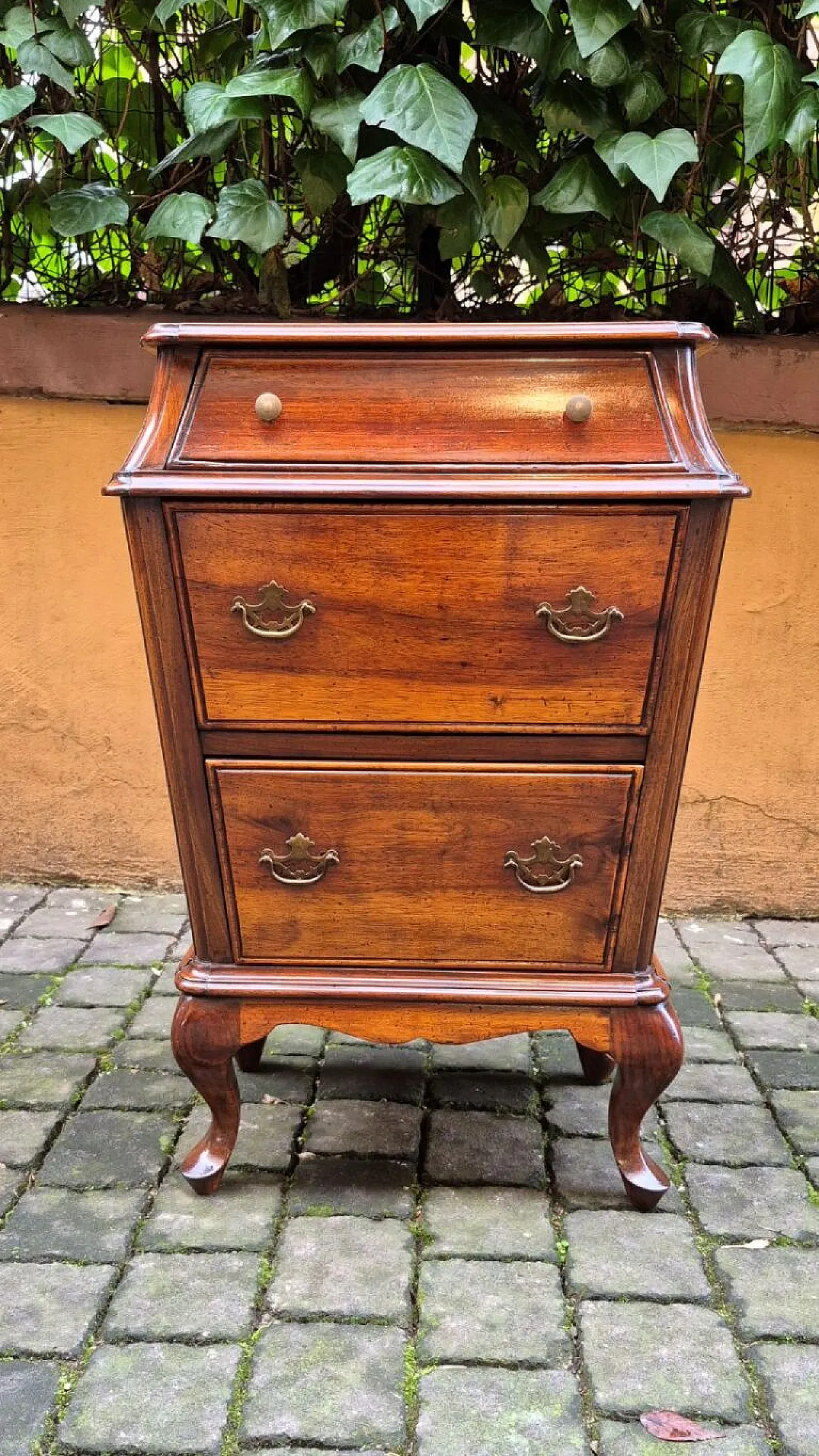 Pair of Venetian walnut urn bedside tables, late 19th century 8