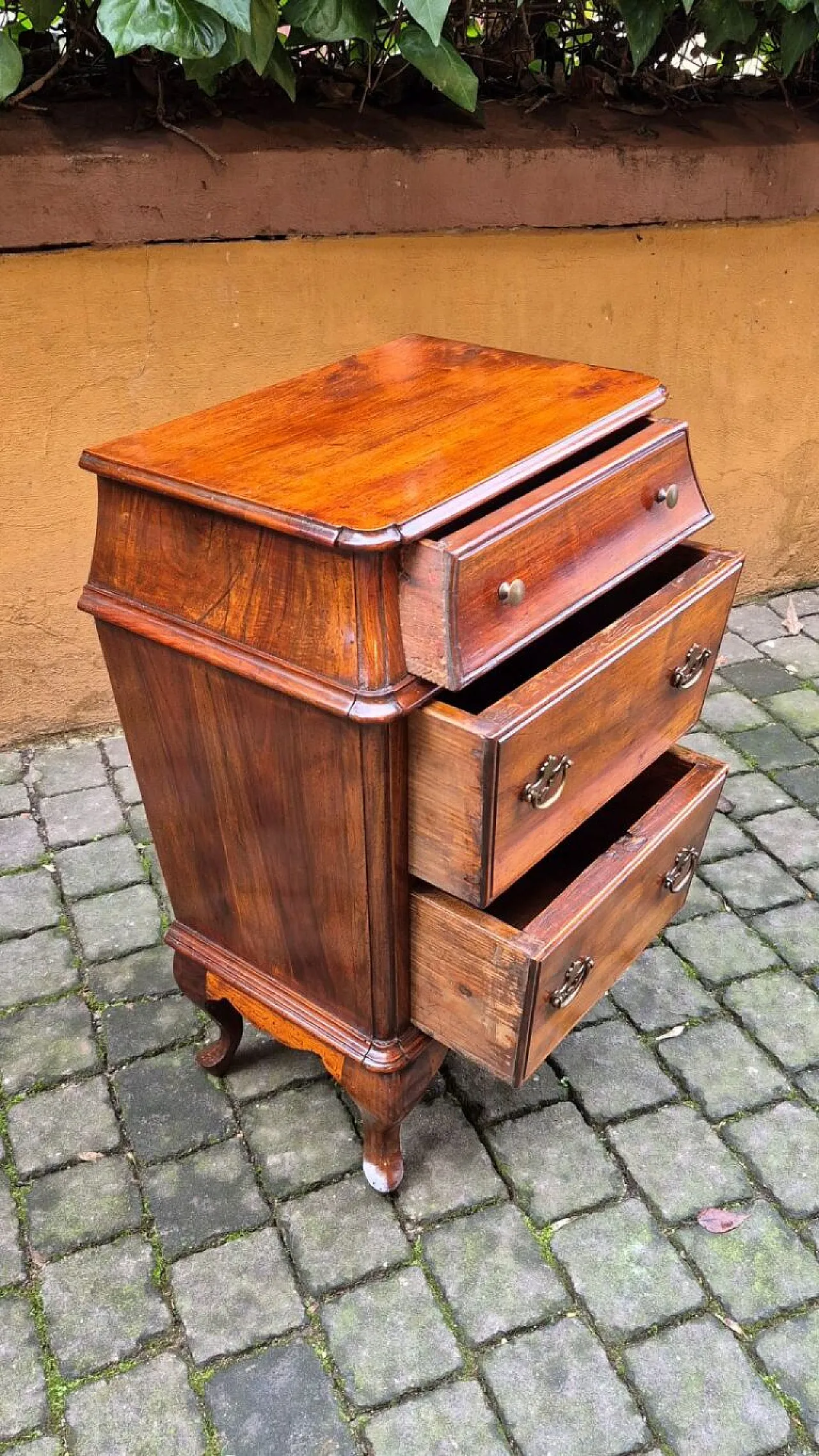 Pair of Venetian walnut urn bedside tables, late 19th century 9
