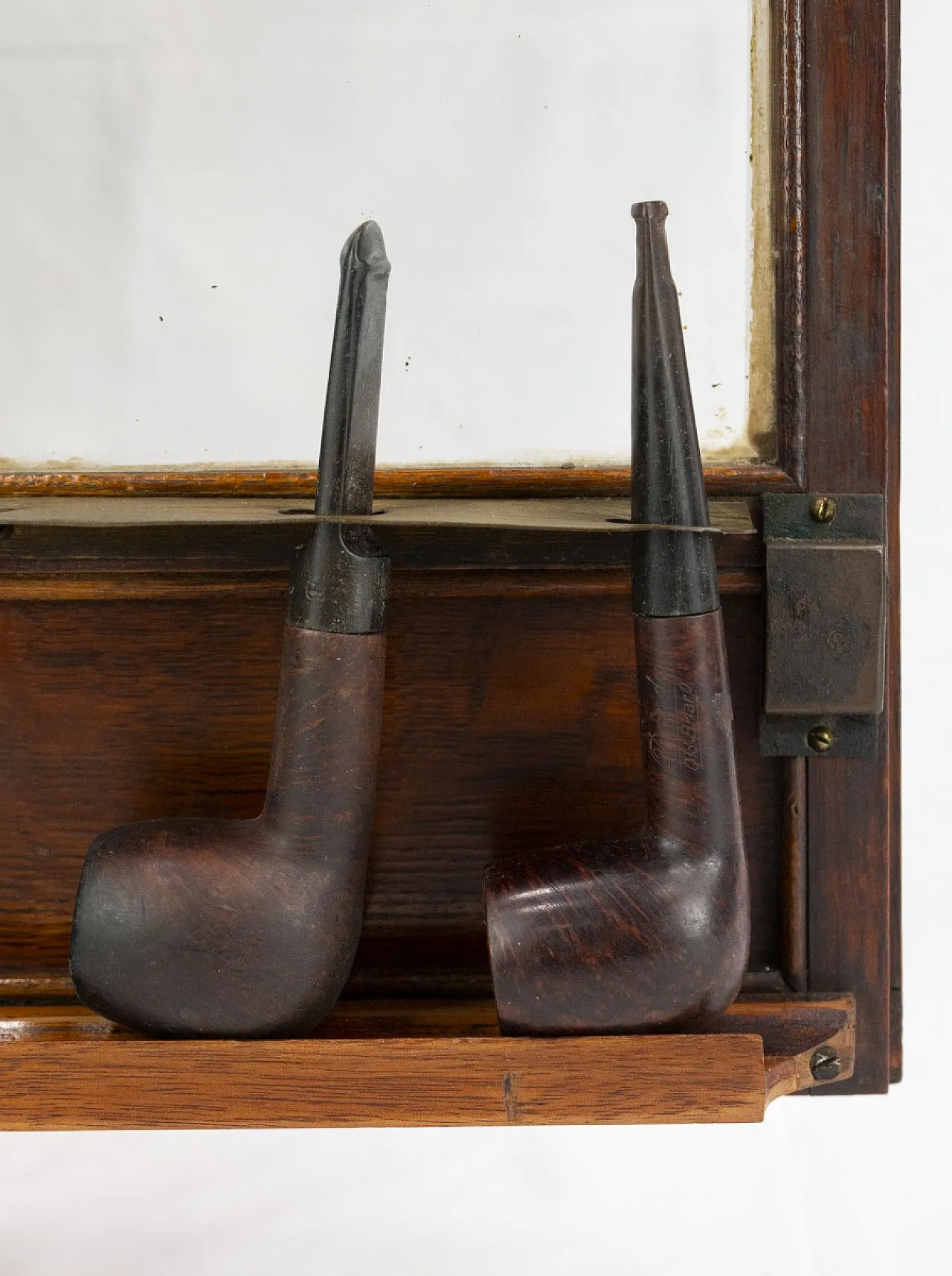 Armadietto porta pipe in rovere massello, primo '900 6