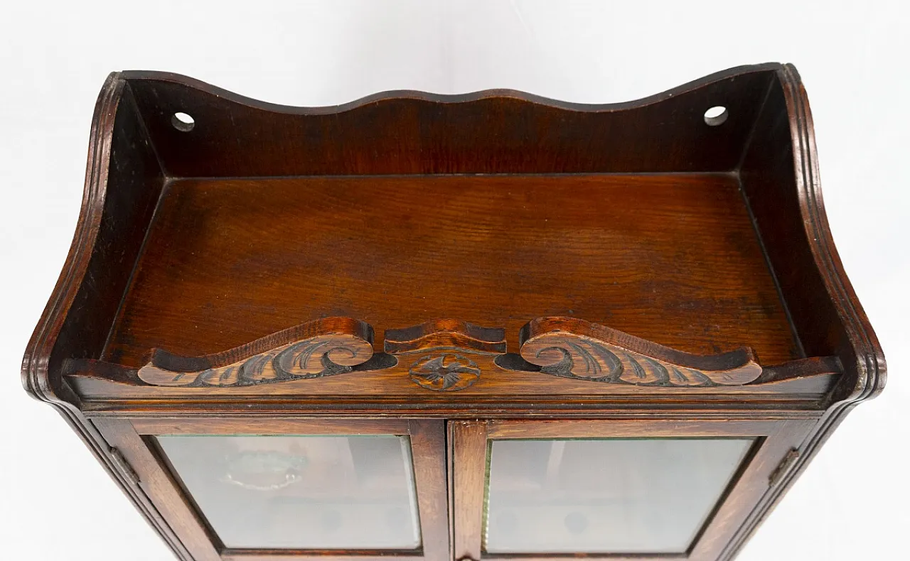 Armadietto porta pipe in rovere massello, primo '900 8