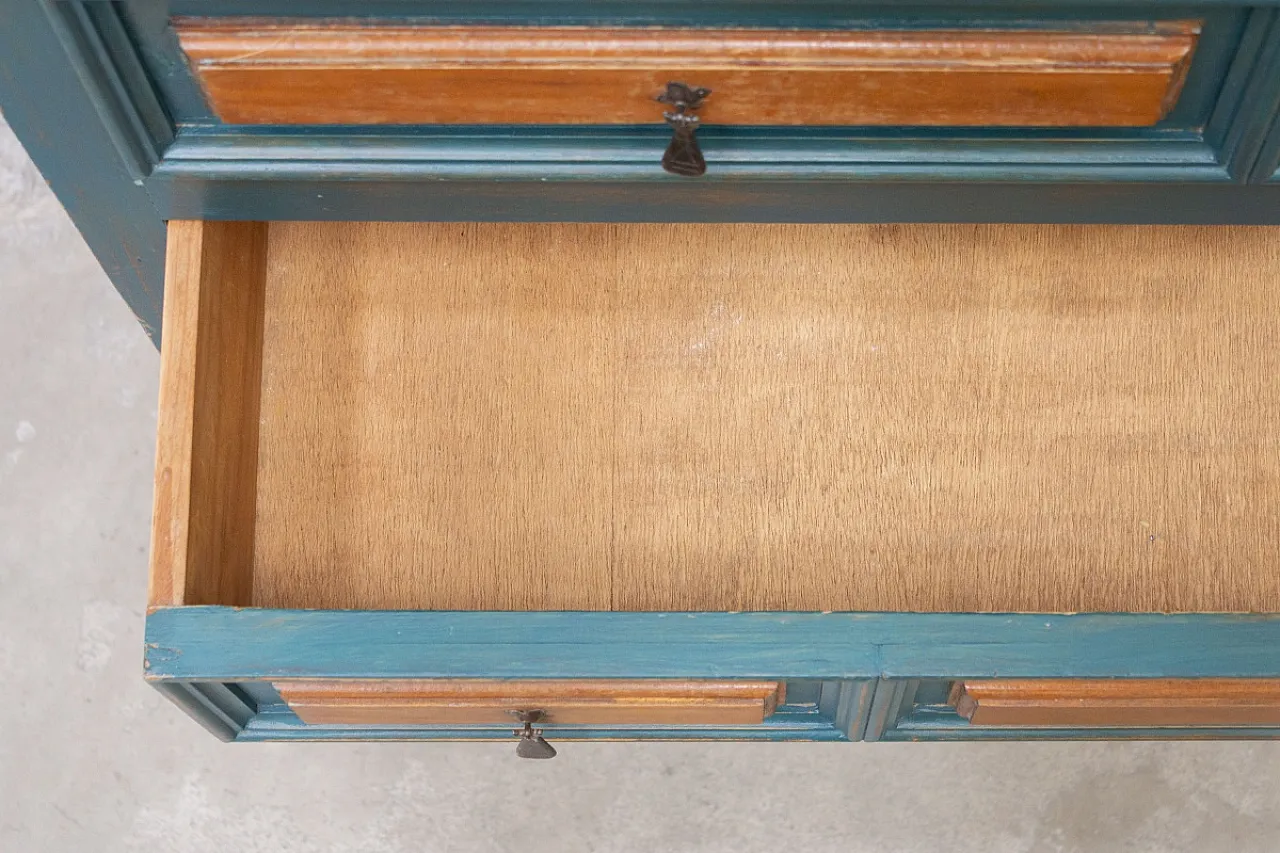 Cassettiera in abete e maniglie in ferro antichizzato, '900 6