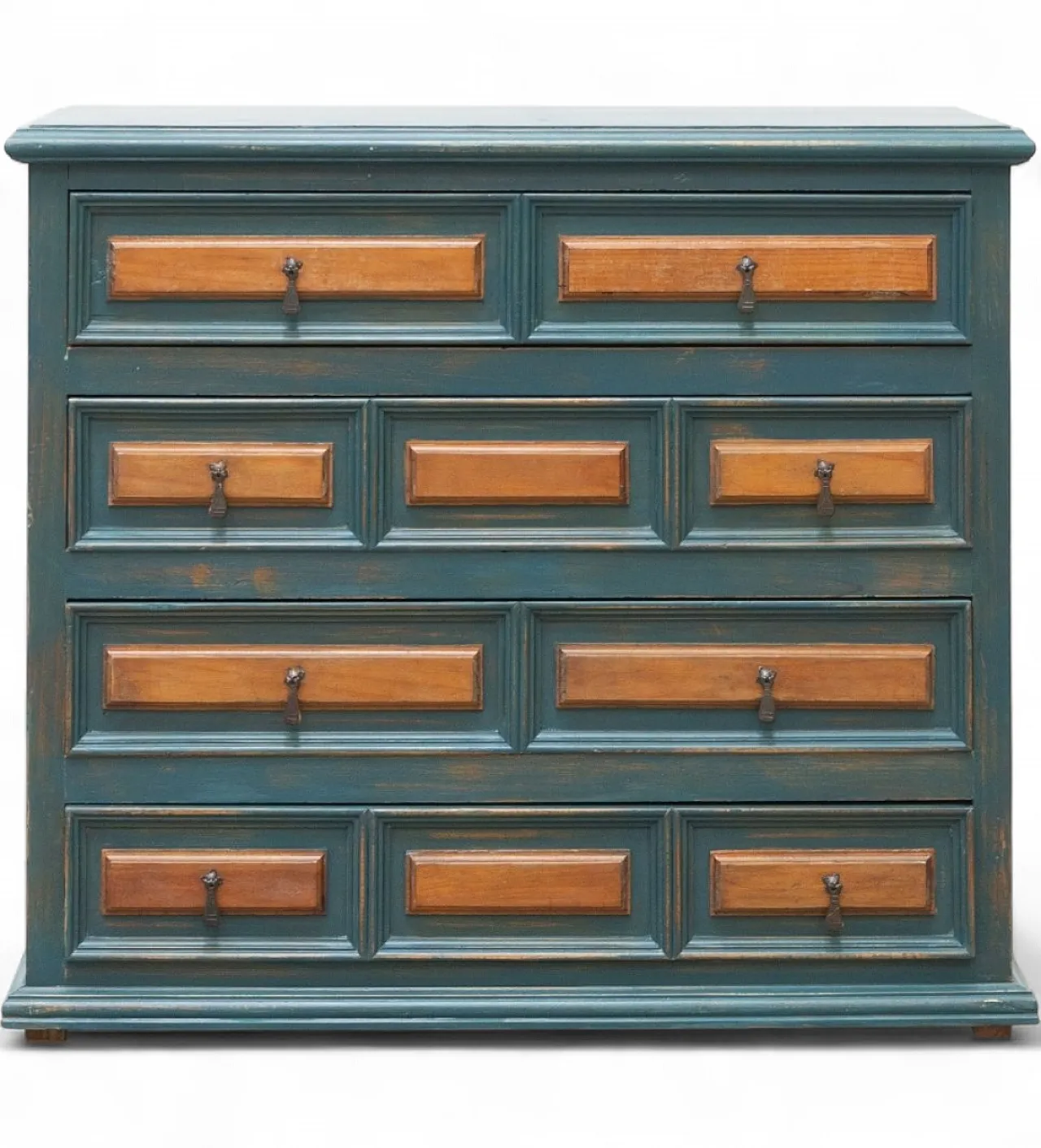 Cassettiera in abete e maniglie in ferro antichizzato, '900 13