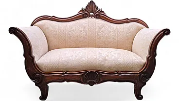 Luigi Filippo walnut boat sofa, 19th century