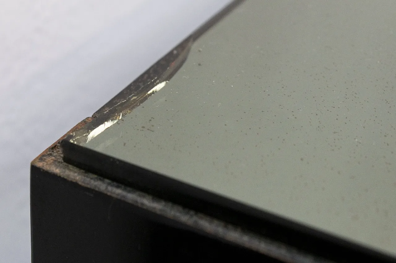 3 Mobili da salotto a due ante in vetro, legno e metallo, anni '70 9