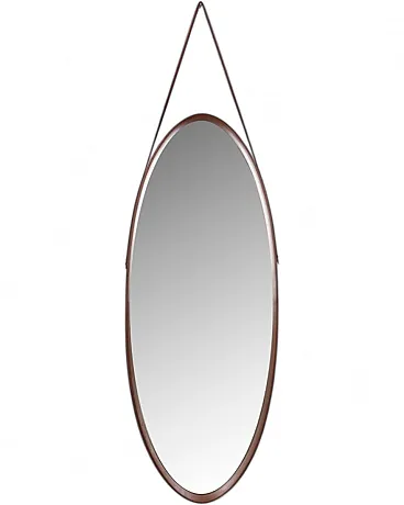Specchio da parete in legno, anni '70