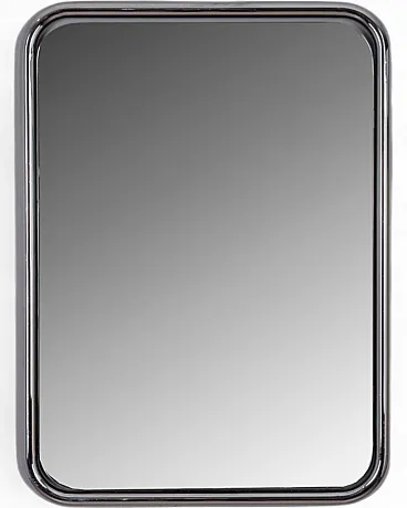 Specchio da parete in metallo cromato, anni '70