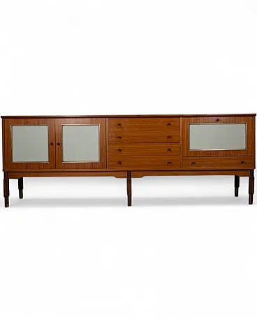 Credenza in legno con scomparto bar, anni '60