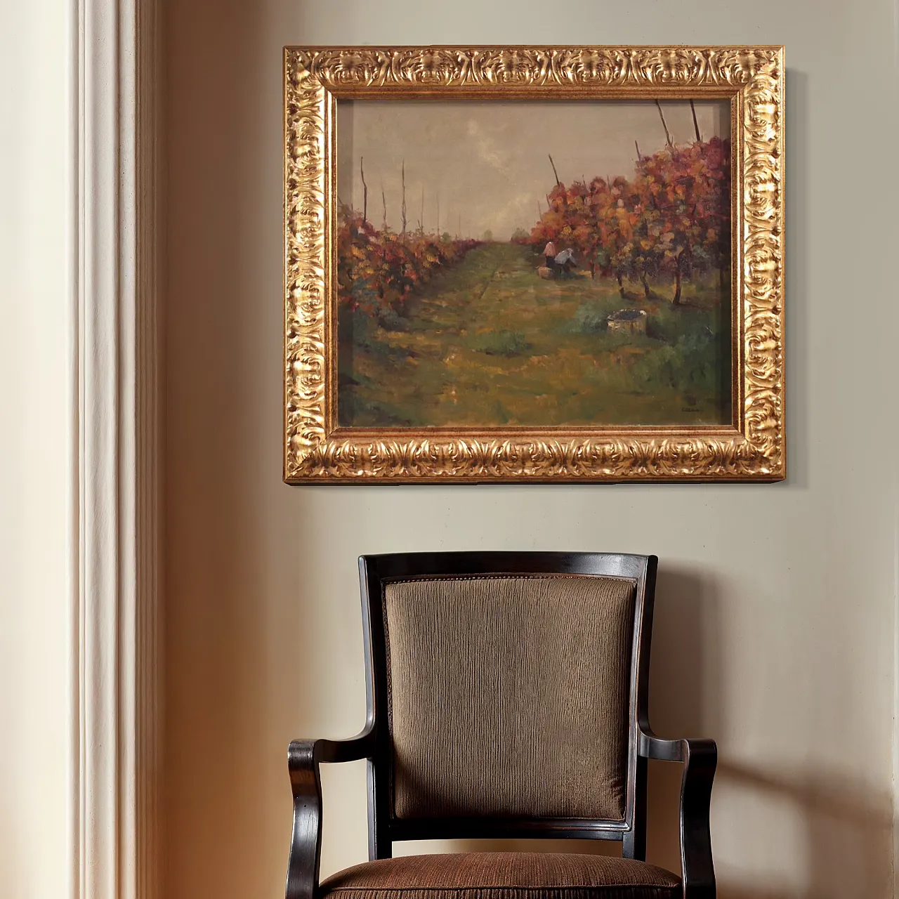 Dipinto italiano paesaggio La Vigna a Druento, '900 6