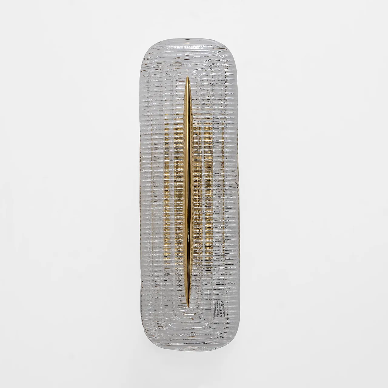 Pair of Modern Murano glass transparent and brass sconces, 2000s 3