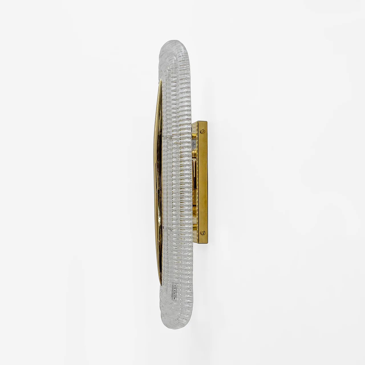 Pair of Modern Murano glass transparent and brass sconces, 2000s 7