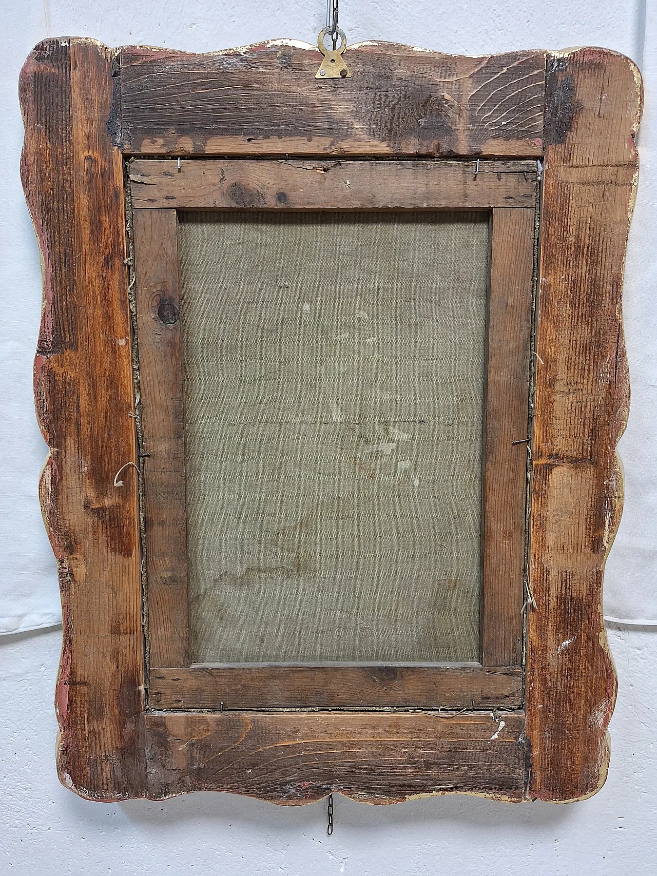 Oil on deco canvas depicting a woman with a carved and gilded frame 16