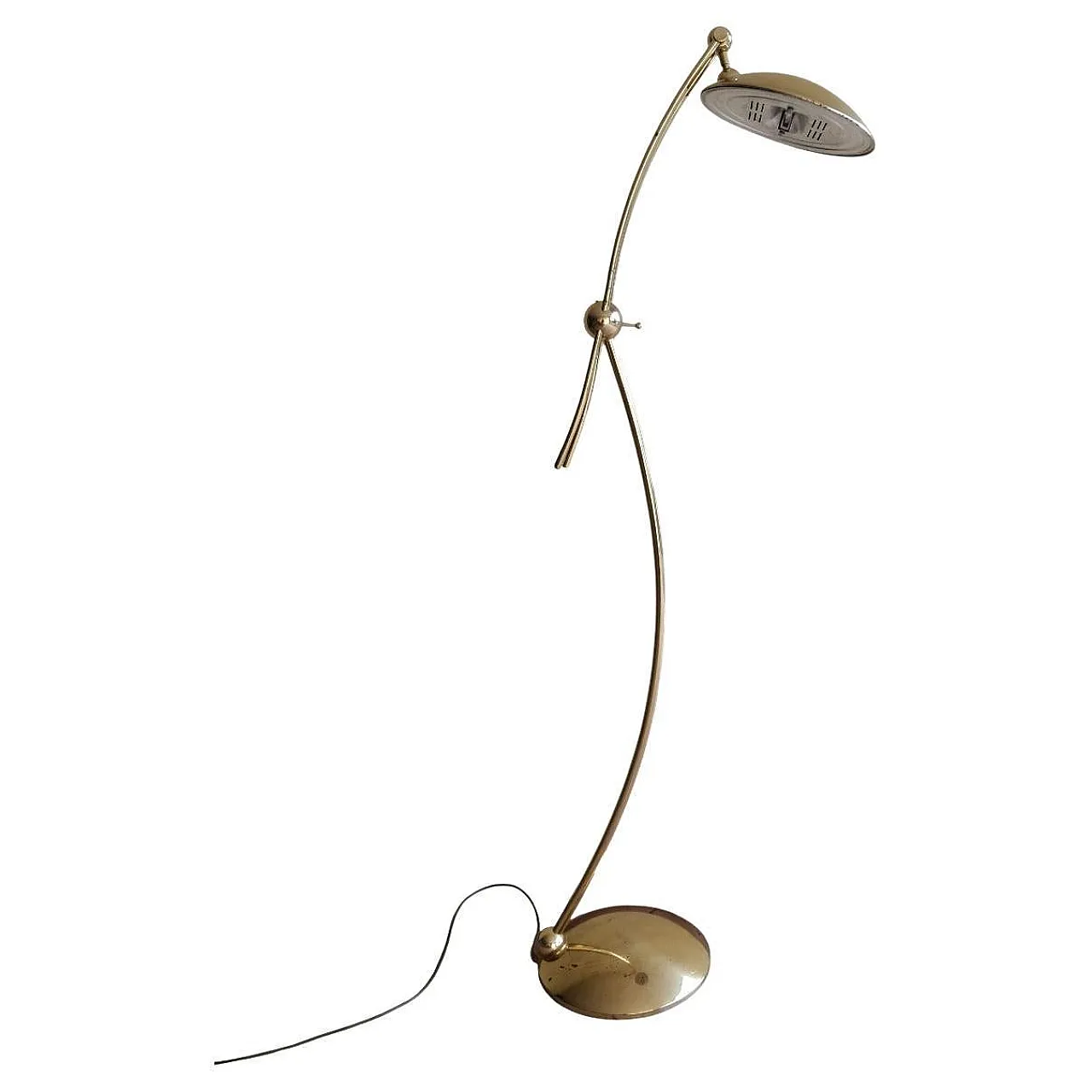 Lampada da terra di Luigi Colani in ottone, Italia, anni ‘70 1