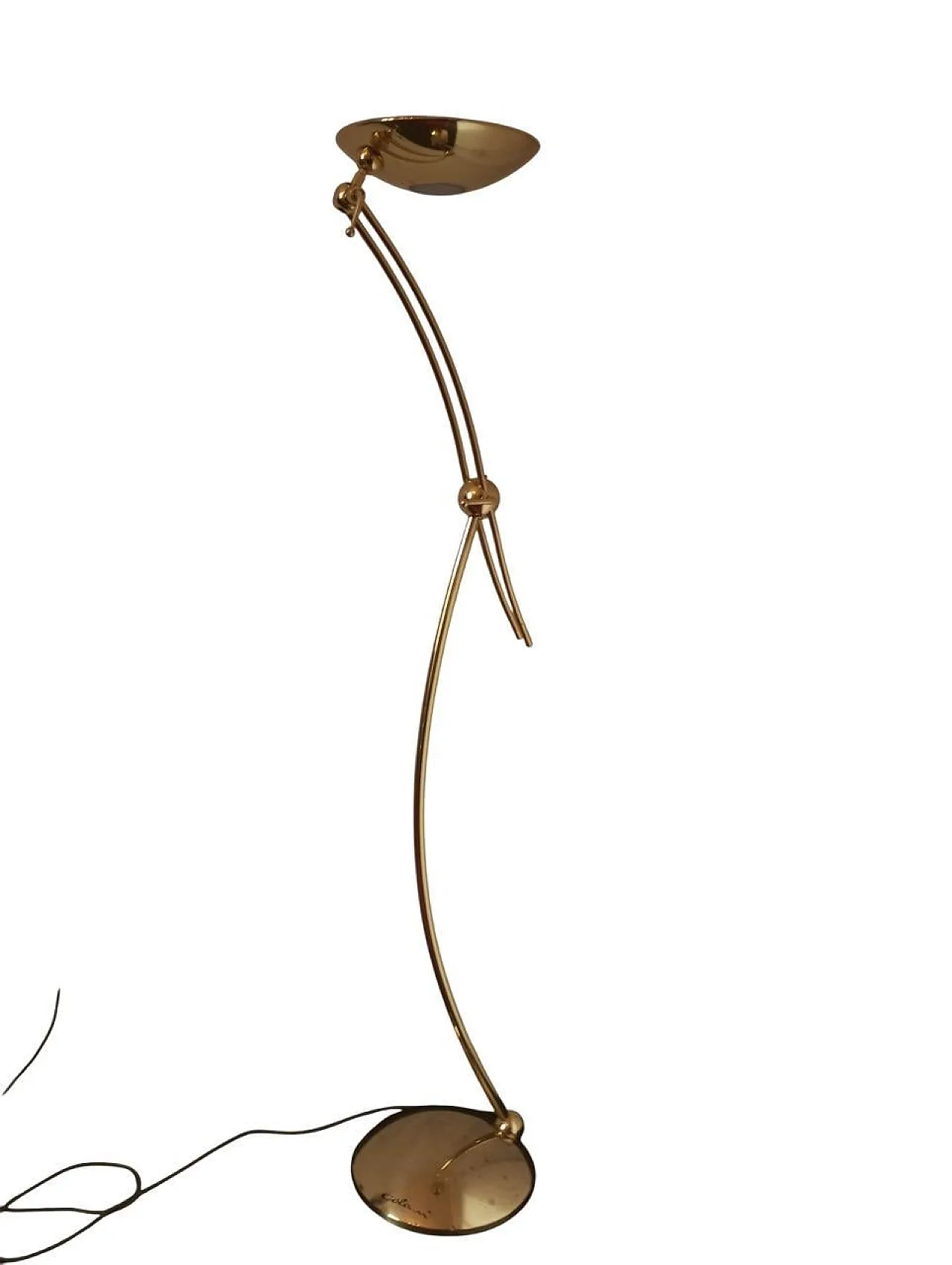 Lampada da terra di Luigi Colani in ottone, Italia, anni ‘70 3