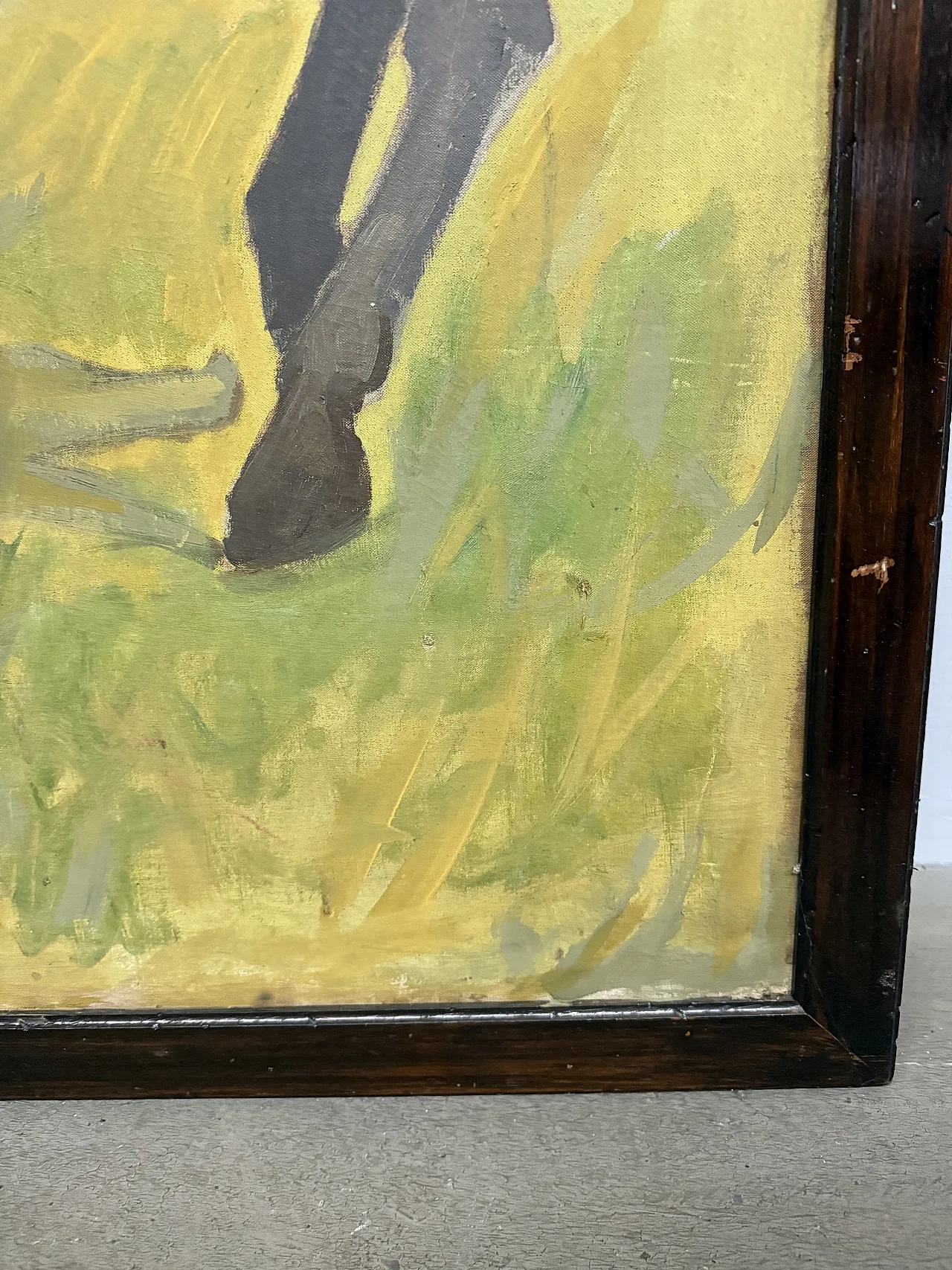 Oil painting on canvas "Naked woman on horseback" Rome, 1921 7