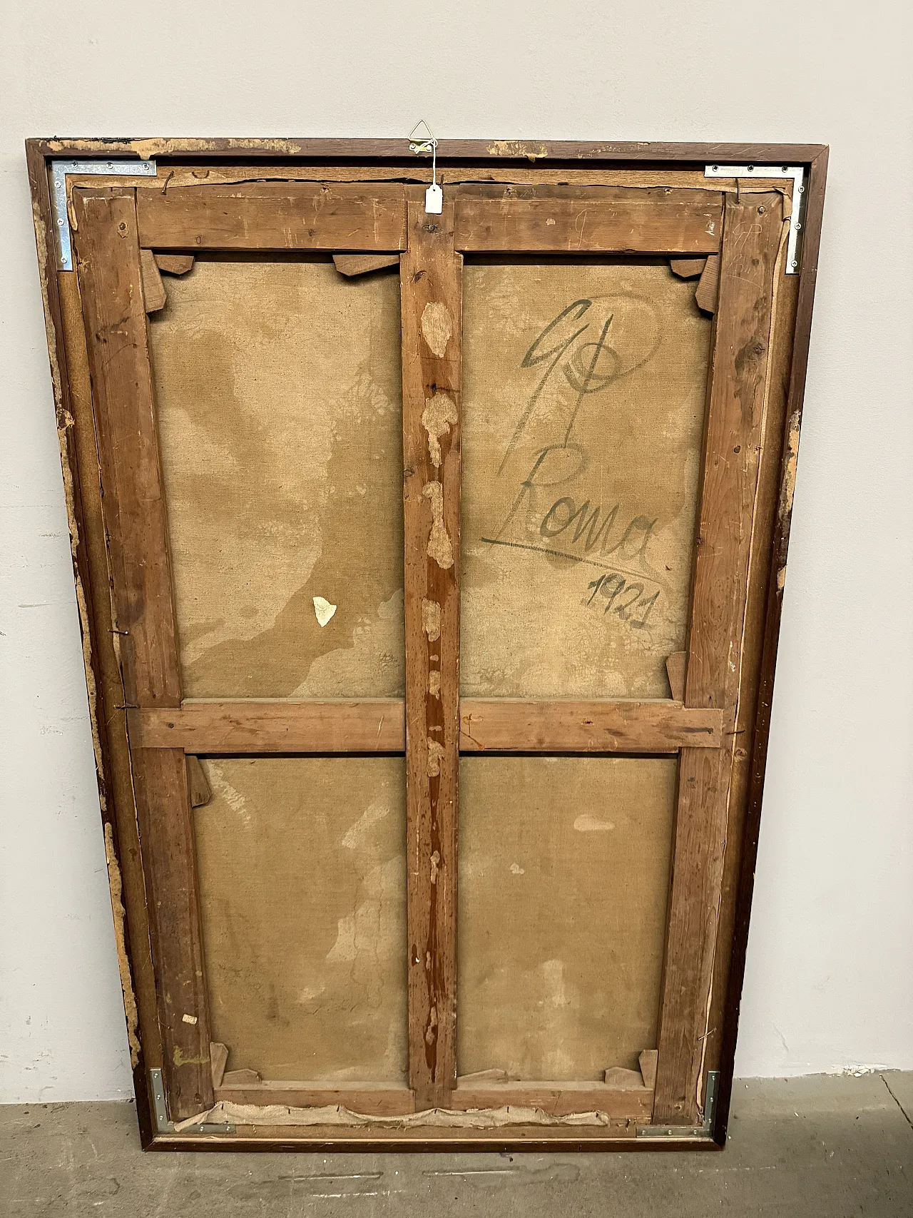 Oil painting on canvas "Naked woman on horseback" Rome, 1921 10