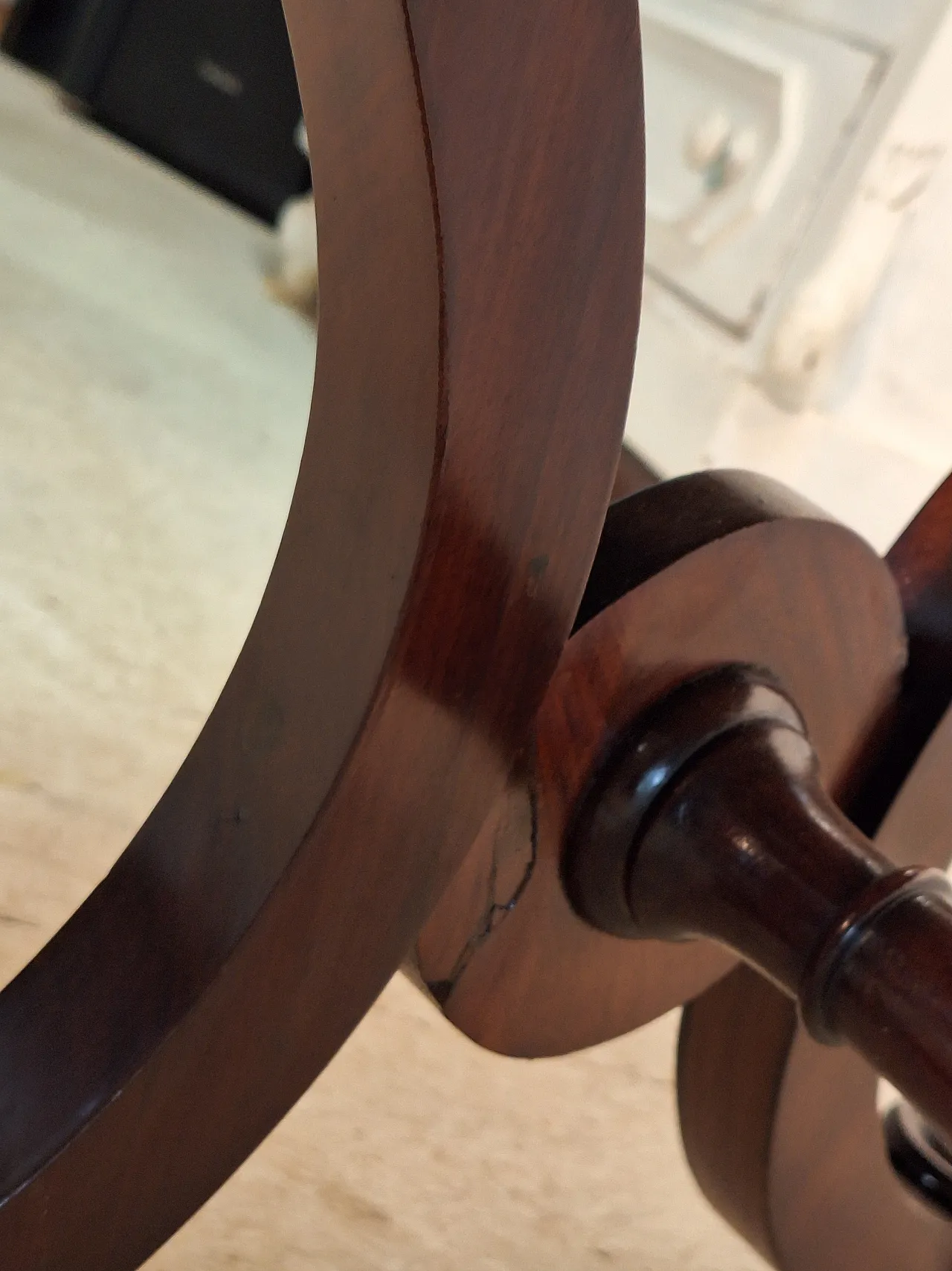 Table with slats in mahogany wood French Empire style, 19th century 1