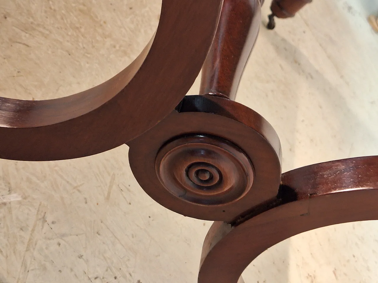 Table with slats in mahogany wood French Empire style, 19th century 4