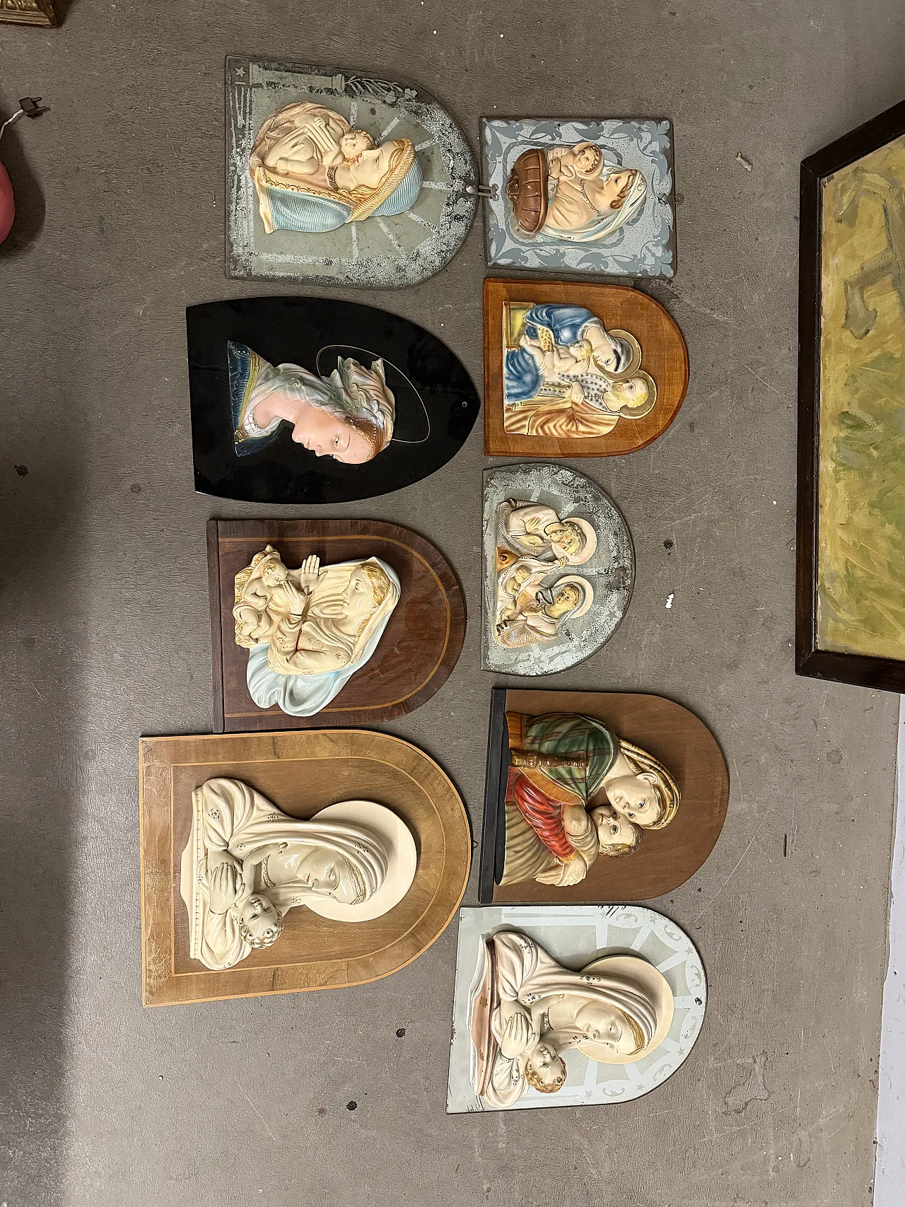 Group of 11 sacred capitals -with Madonnas, Jesus and Sacra, 50s 1