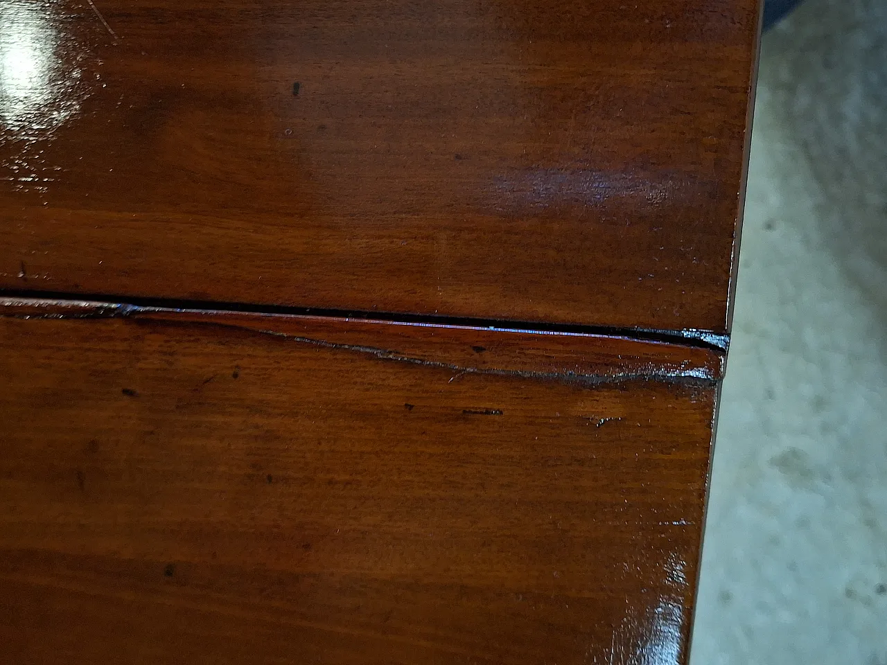 Table with slats in mahogany wood French Empire style, 19th century 8