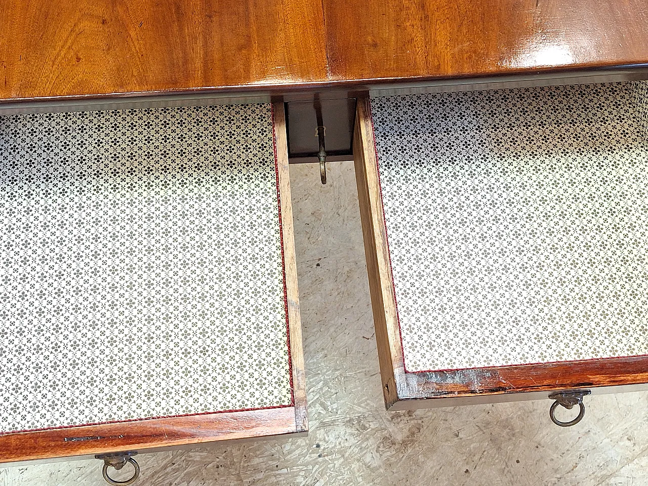 Table with slats in mahogany wood French Empire style, 19th century 10