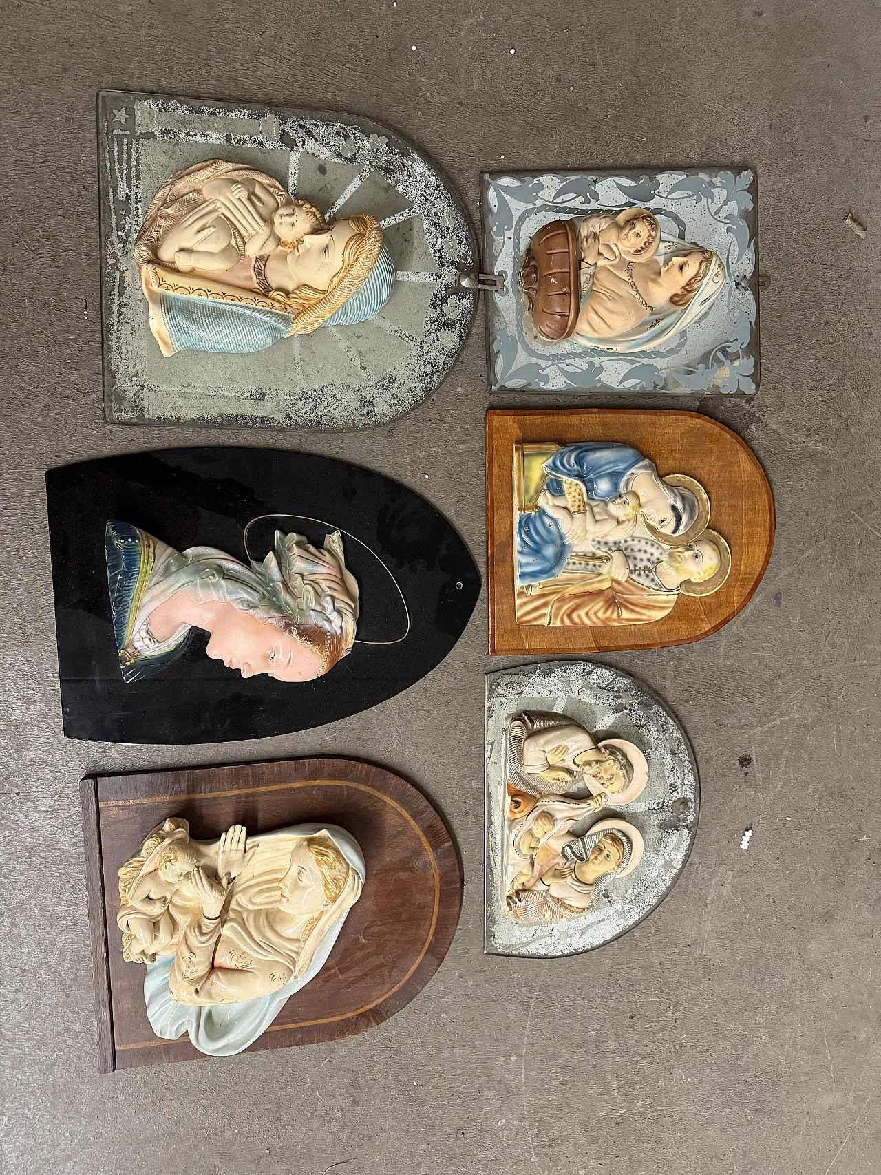 Group of 11 sacred capitals -with Madonnas, Jesus and Sacra, 50s 17