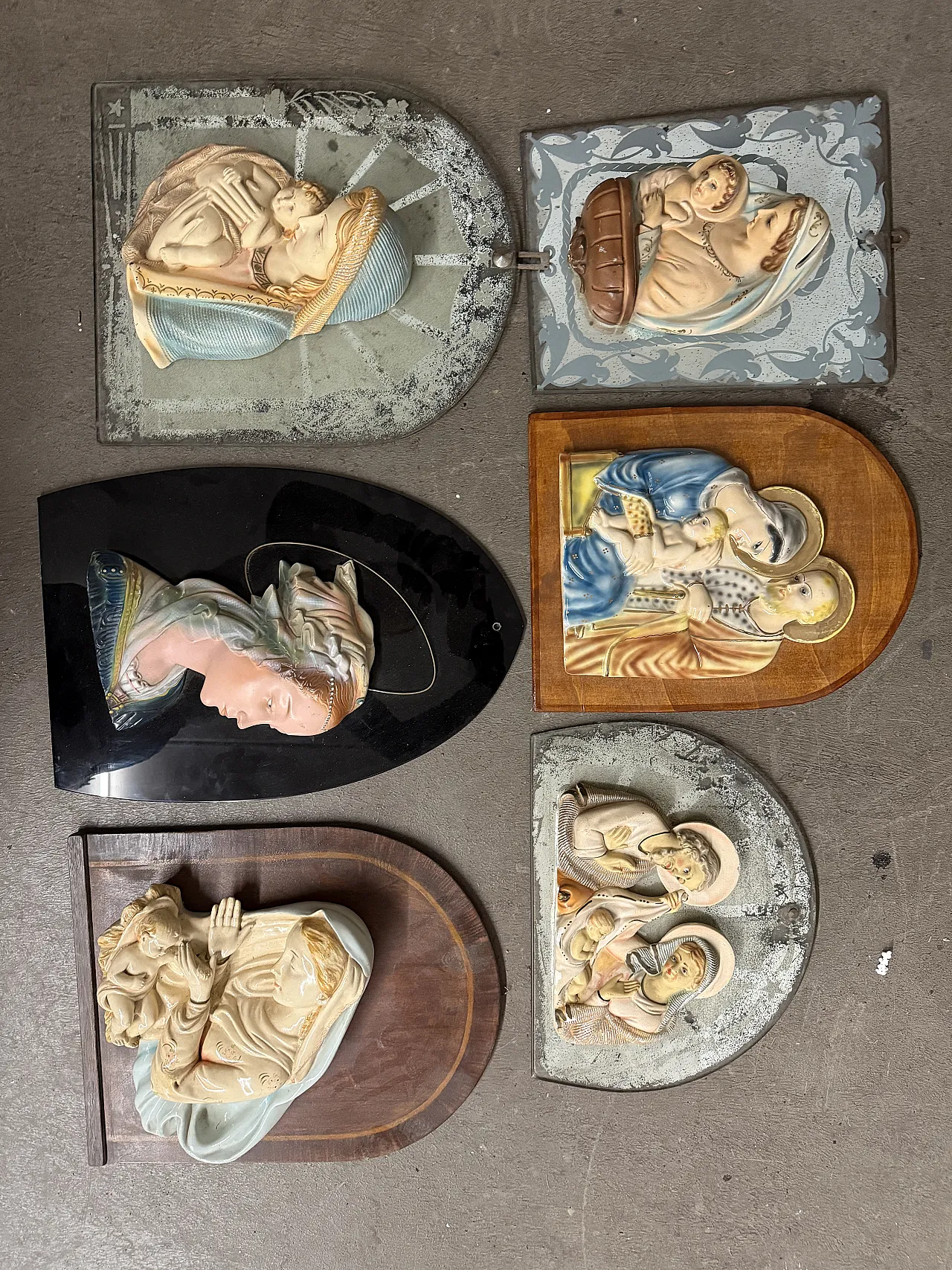 Group of 11 sacred capitals -with Madonnas, Jesus and Sacra, 50s 18