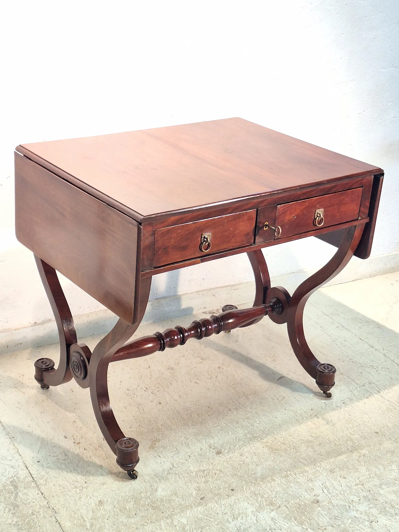Table with slats in mahogany wood French Empire style, 19th century 18