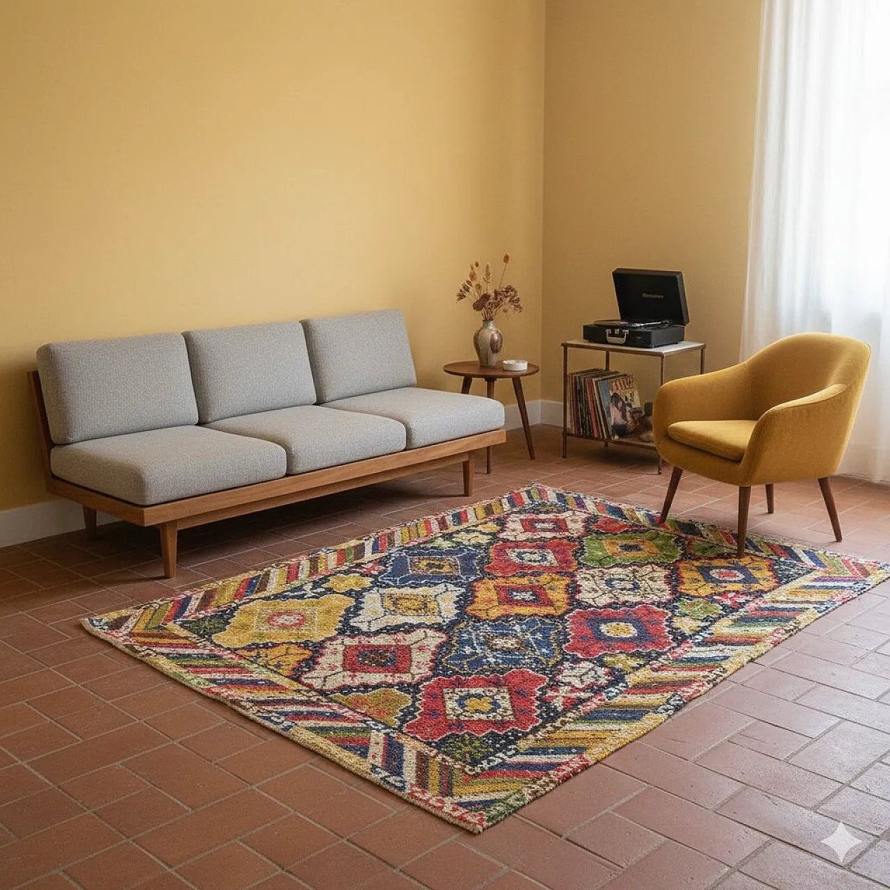 Tappeto Burlu in lana, nodo grosso, realizzato a mano, '900 2