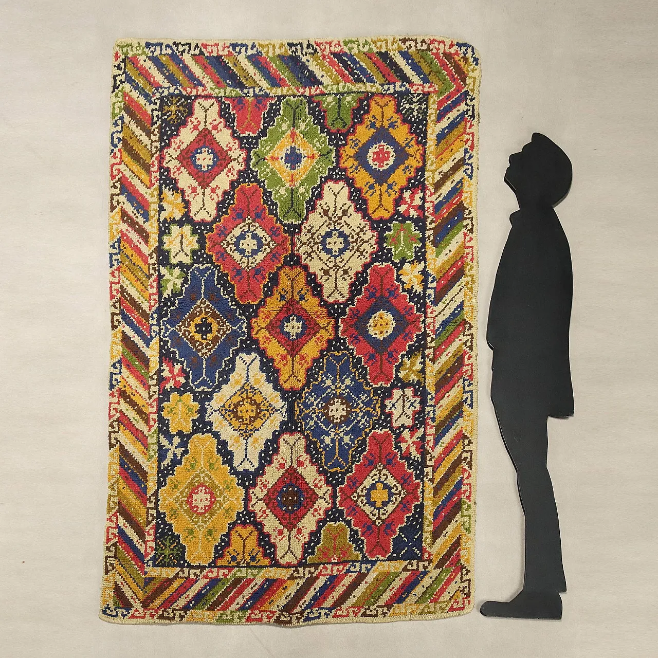 Tappeto Burlu in lana, nodo grosso, realizzato a mano, '900 3