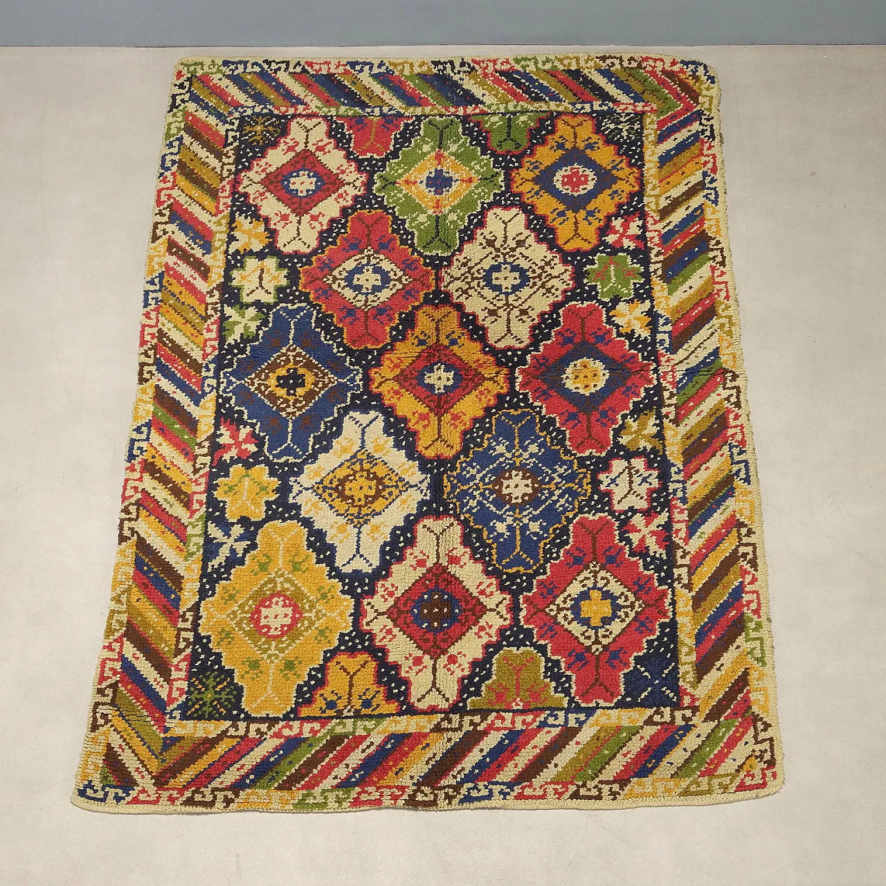 Tappeto Burlu in lana, nodo grosso, realizzato a mano, '900 4