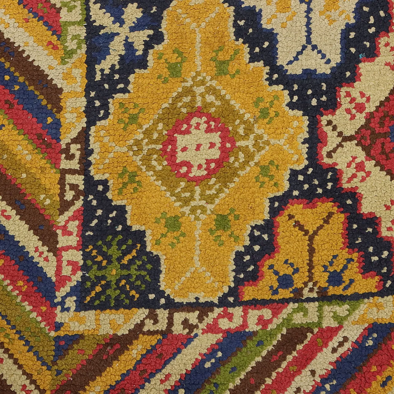 Tappeto Burlu in lana, nodo grosso, realizzato a mano, '900 6